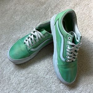 VANS tie dye green platform sneaker